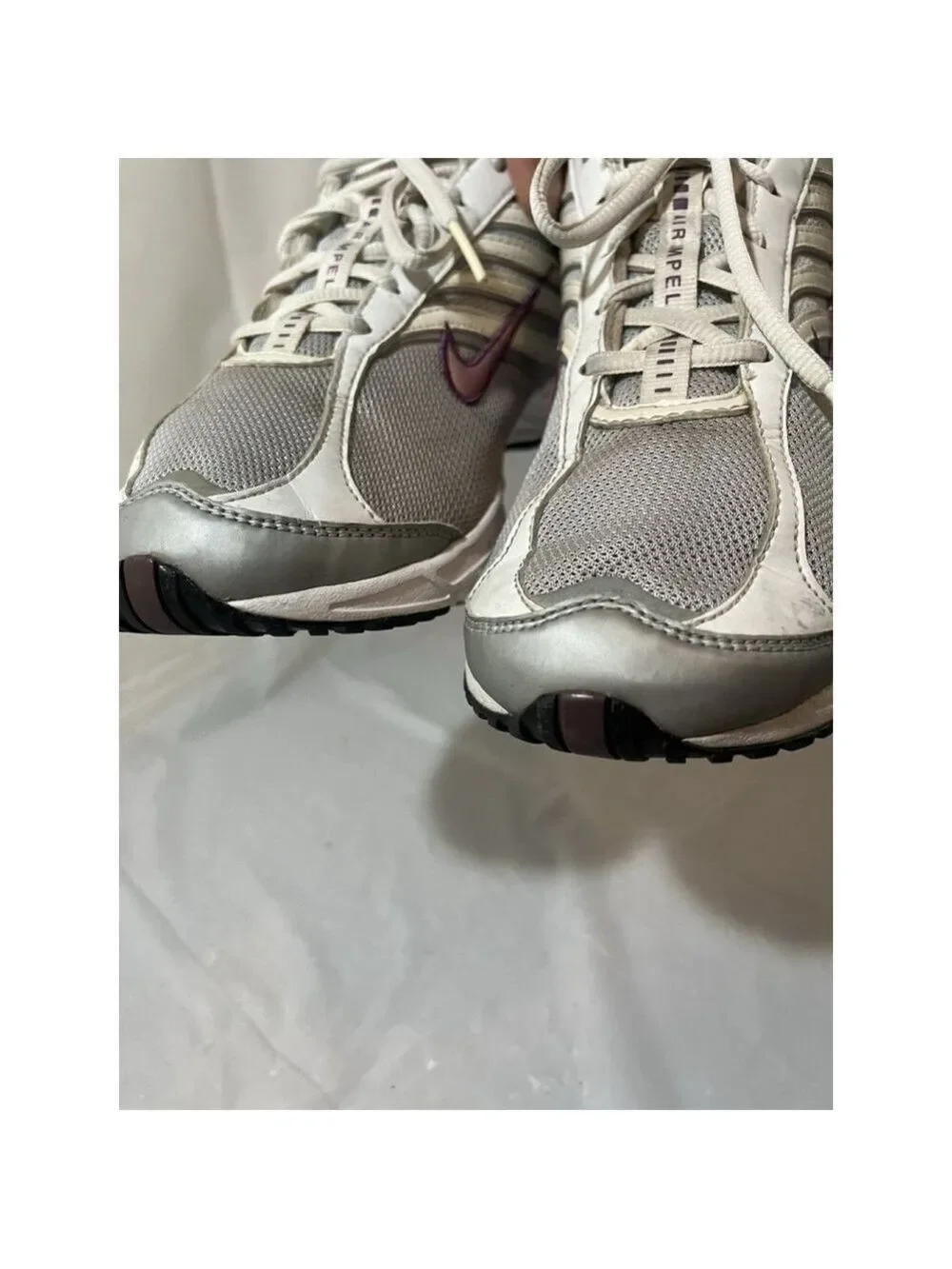 Nike Women Shoe Air Impel II Size 8.5 White Silver Walking Sneaker nike 312932-0